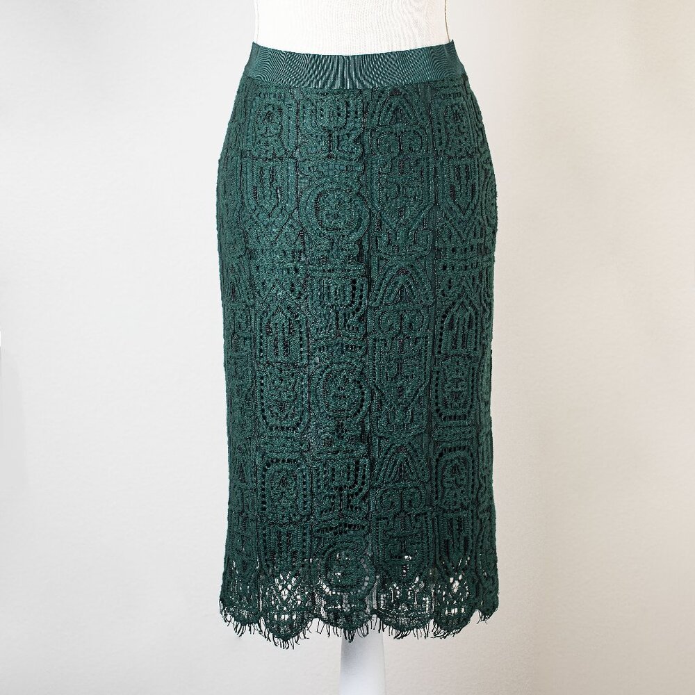 Ann Taylor  Green Lace Pencil Skirt size 0